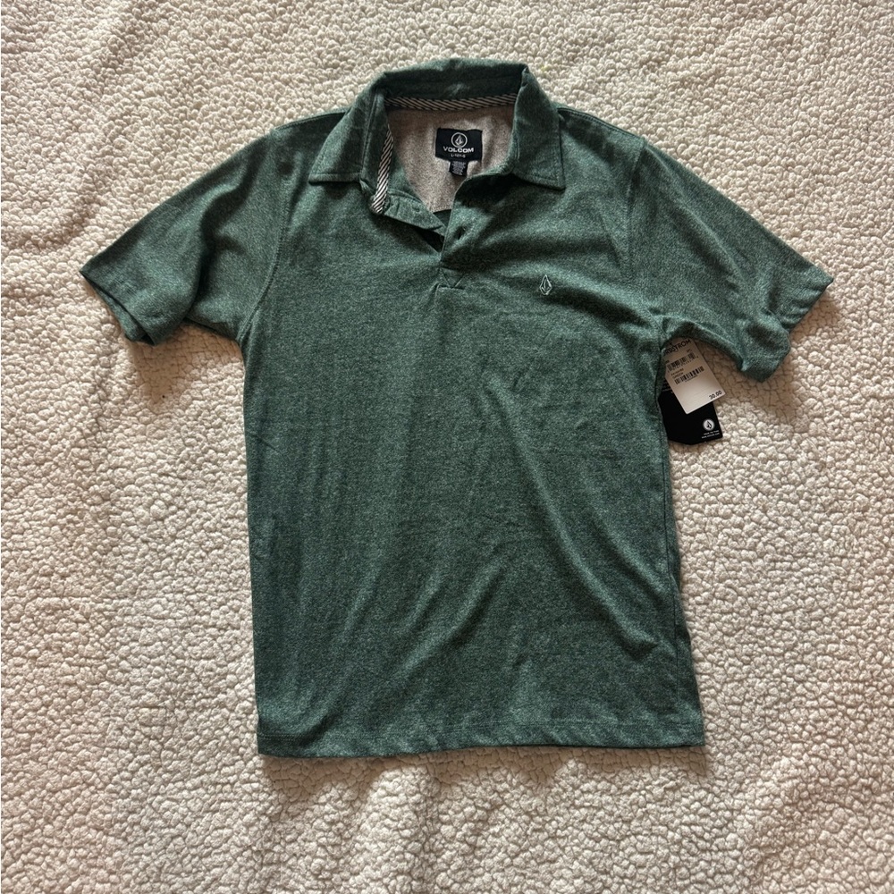 Volcom Forest Green Polo Shirt Boys